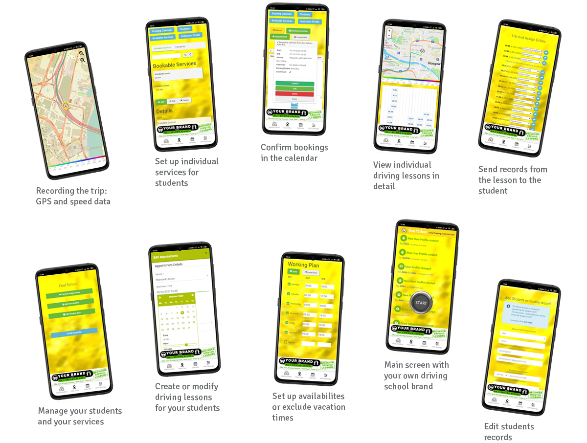 Run Yellow smartphone screen examples